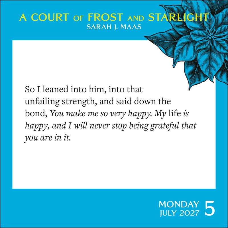 Court of Thorns and Roses 2027 Day-to-Day Calendar