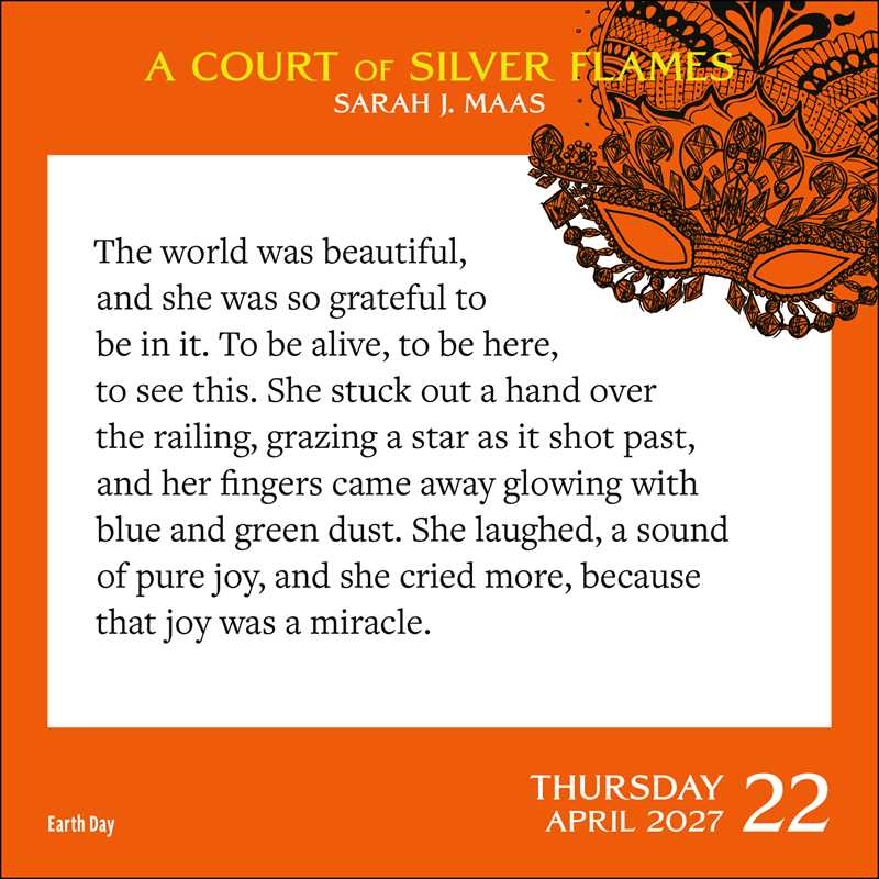 Court of Thorns and Roses 2027 Day-to-Day Calendar
