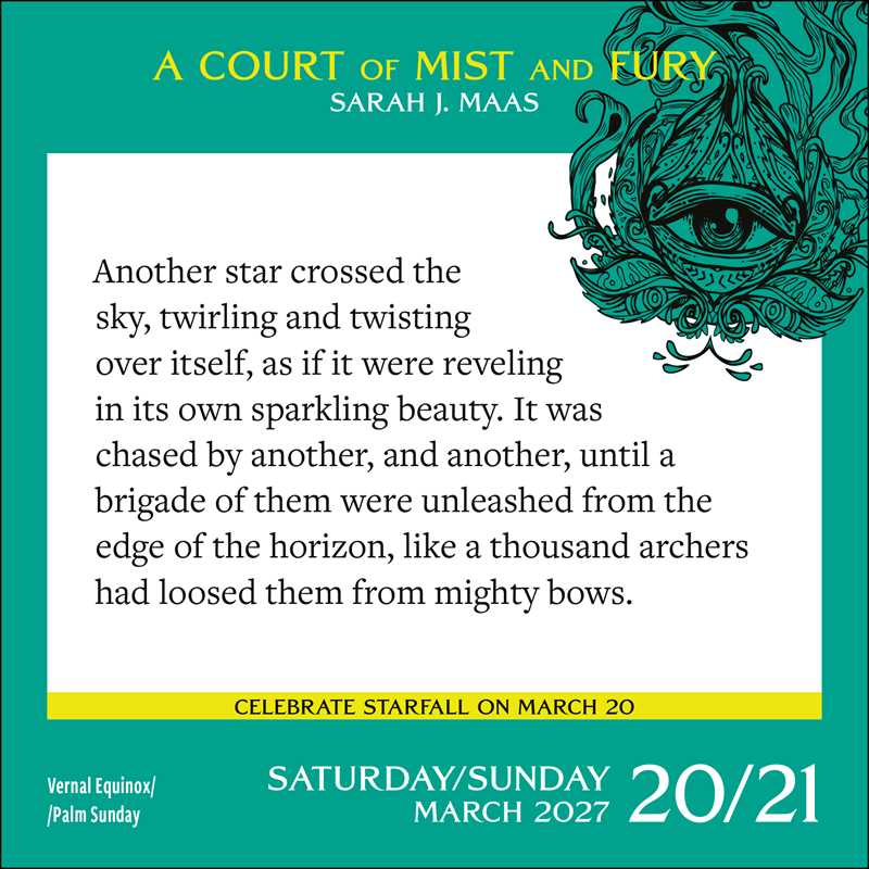 Court of Thorns and Roses 2027 Day-to-Day Calendar