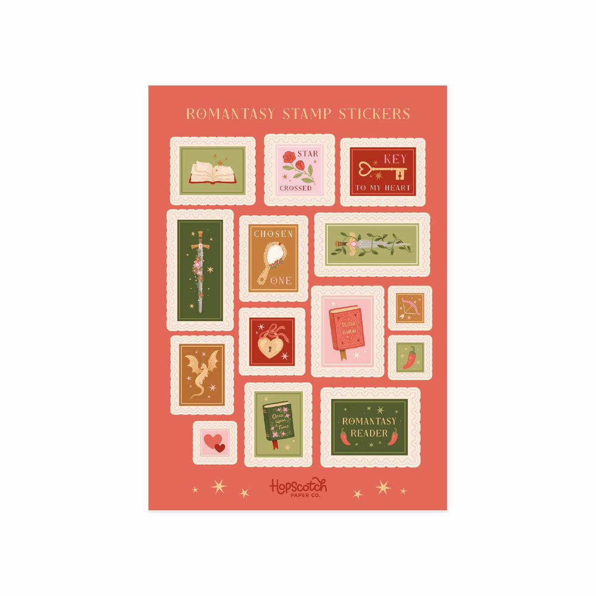 Romantasy Stamps Sticker Sheet