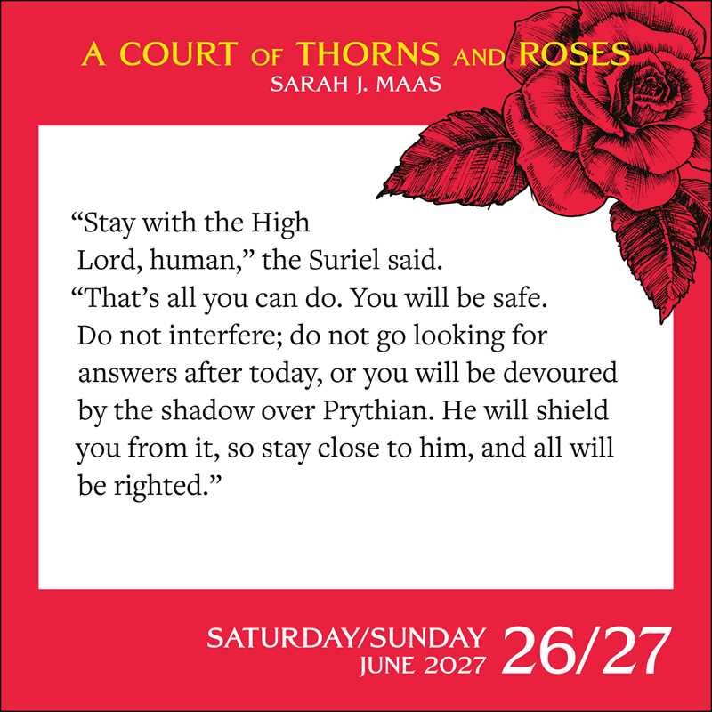 Court of Thorns and Roses 2027 Day-to-Day Calendar